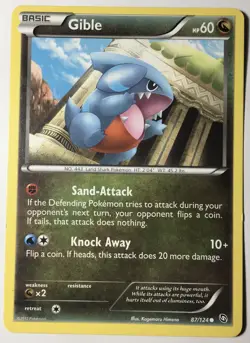 Pokemon Gible 87/124 2012 Dragon Exalted Tcg Common Card Free Shipping! - Image 1