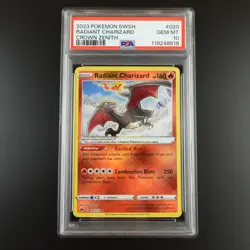 PSA 10 Radiant Charizard 020/159 Pokemon Crown Zenith Holo Graded Card - Image 1