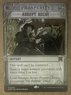 Abrupt Decay - Outlaws of Thunder Junction: Breaking News - NM MTG - Image 1