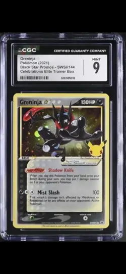 CGC 9 MINT Greninja Gold Star 2021 Black Star Promos SWSH144 Holo Pokemon Card - Image 1