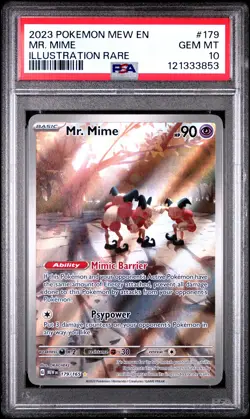 2023 POKEMON MEW EN-151 ILLUSTRATION RARE #179 MR. MIME PSA 10 - Image 1