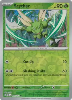 SCYTHER 001/162 TEMPORAL FORCES POKEMON (REVERSE HOLO, NM) - Image 1