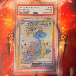 Pokemon TCG PSA 10 Stellar Crown Lapras EX Ultra Rare 158/142 - Image 1