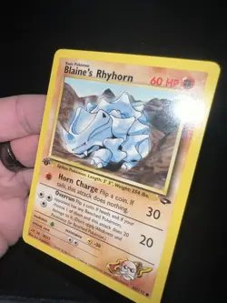 Blaine’s Rhyhorn 1st Edition Gym Challenge 65/132 WOTC Vintage Pokemon NM - Image 5