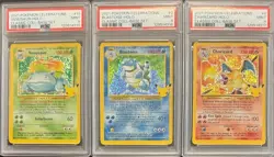 HOLO BLEED SEQUENTIAL PSA 9 VENUSAUR BLASTOISE CHARIZARD CELEBRATIONS POKEMON - Image 1