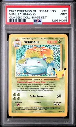 HOLO BLEED SEQUENTIAL PSA 9 VENUSAUR BLASTOISE CHARIZARD CELEBRATIONS POKEMON - Image 3