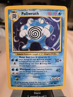Poliwrath Pokemon TCG Base Set Unlimited Holo Rare 13/102 #13 LP! See Pics Left - Image 1