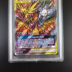 PSA 10 Moltres Zapdos Articuno SM210 Pokemon Hidden Fates Stained Glass Holo - Image 3