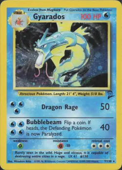 Pokemon TCG - Gyarados 7/130 Holo Rare Base Set 2 - 737 - Image 1