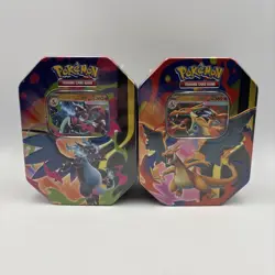 Pokemon Mega Charizard X&Y Set of 2 Tins Sealed Brand New - Image 1
