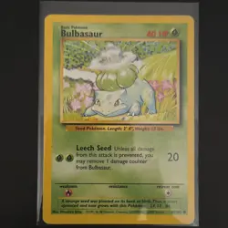 Pokemon TCG Bulbasaur 44/102 Base Set Basic 40HP Common Regular - Image 1