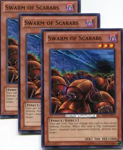 3 X YU-GI-OH SWARM OF SCARABS PROMO COMMON MINT AP03-EN016 - Image 1