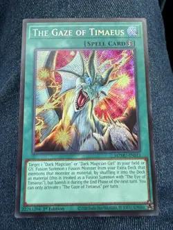 Yugioh The Gaze of Timaeus MZMU-EN013 Secret Rare 1st Edition NM Pack Fresh - Image 1