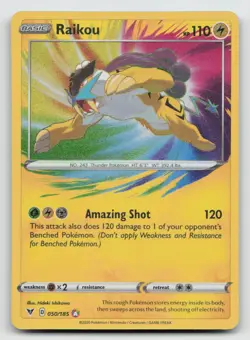 Raikou - 050/185 - Pokemon Vivid Voltage Sword & Shield Amazing Rare Card NM - Image 1