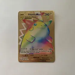 Gold Pikachu VMAX 044/185 Metal/Display Card-Pokemon - Image 1