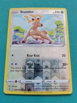 Stantler 208/264 Fusion Strike Reverse Holo Pokemon TCG card SWSH - Image 1