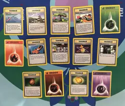 Lot Of 14 Vintage Neo Genesis Pokemon Trainer & Energy Cards Non Holo Old School - Image 1