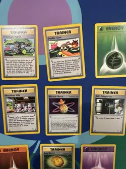 Lot Of 14 Vintage Neo Genesis Pokemon Trainer & Energy Cards Non Holo Old School - Image 3