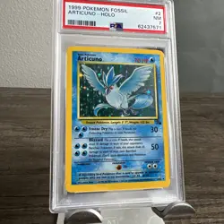 Articuno Holo Fossil 2/62 Pokemon Card Unlimited PSA 7 NM - Image 4