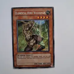 | Yugioh Elemental Hero Woodsman PP02-EN004 Secret Rare Premium Pack 2 LP - Image 1