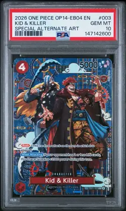 2026 One Piece Kid & Killer OP14-EB04 003 [Special Alternate Art] [PSA 10] - Image 1