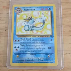 Pokemon Vaporeon Jungle Rare Unlimited 28/64 English TCG Card Bubble Jet 80 HP - Image 1
