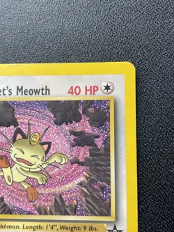 Pokemon Team Rockets Meowth 18 Black Star Promo Rare Card WOTC LP - Image 3