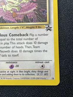 Pokemon Team Rockets Meowth 18 Black Star Promo Rare Card WOTC LP - Image 4