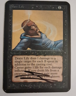 Drain Life MP Signed MTG Magic the Gathering Limited Edition Alpha LEA - Image 1