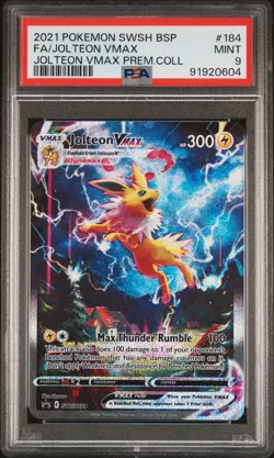 2021 Pokemon SWSH BSP FA/Jolteon VMAX - Jolteon VMAX Collection #184 PSA 9 - Image 1