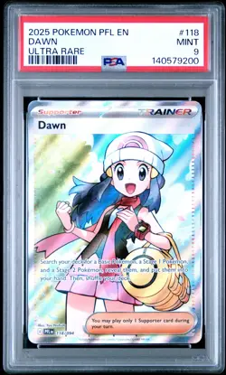 2025 POKEMON PFL EN-PHANTASMAL FLAMES ULTRA RARE #118 DAWN PSA 9 - Image 1