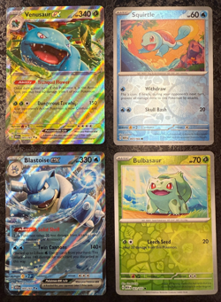 Pokemon Venusaur Ex - Blastoise Ex - Squirtle - Bulbasaur (Set of 4) - Image 1
