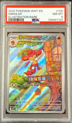 2025 POKEMON WHITE FLARE EN SIMISEAR ILLUSTRATION RARE #100 NM-MT PSA 8 - Image 1