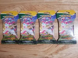 Pokemon TCG Evolving Skies Booster Pack - Sealed Lot of 4 Packs - Image 1
