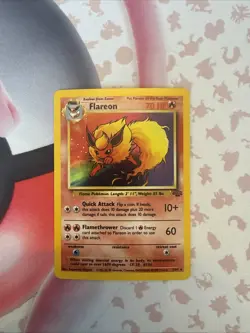 💎 1999 Pokemon NM-MINT Flareon Holo Rare 03/64 Jungle - Image 1