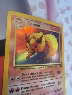 💎 1999 Pokemon NM-MINT Flareon Holo Rare 03/64 Jungle - Image 4