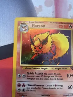 💎 1999 Pokemon NM-MINT Flareon Holo Rare 03/64 Jungle - Image 5