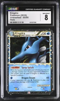 CGC 8 Kingdra 2010 Unleashed 85/95 Holo Pokemon Card - Image 1
