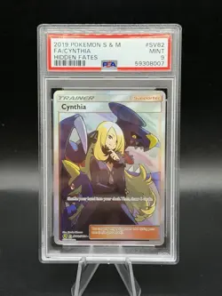 Cynthia SV82 PSA Mint 9 Hidden Fates Trainer Pokemon Card P34 - Image 1