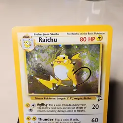 Raichu 16/130 Base Set 2 Holo Rare Pokemon Card - Image 2