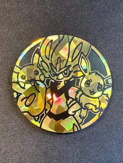 Battle Academy Coin Pikachu Eevee Cinderace Holo Pokemon TCG Exclusive Rare - Nm - Image 1