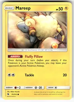 Mareep (75) SM - Lost Thunder Common Pokemon Lightly played - Image 1