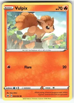 Vulpix SWSH01: Sword & Shield Base Set Common Pokemon Near Mint or Better - Image 1
