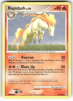 Rapidash Diamond and Pearl Uncommon Pokemon Moderately played - Image 1