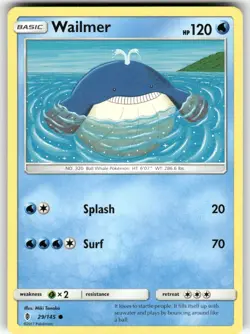 Wailmer SM - Guardians Rising Common Pokemon Lightly played - Image 1