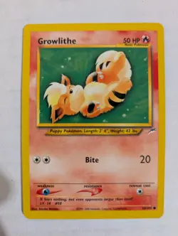 Pokemon Growlithe 68/105 N4 Neo Destiny Unlimited LP/NM - Image 1