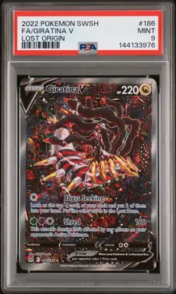 2022 Pokemon Giratina V Lost Origin Full Alt Art #186 PSA 9 Mint - Image 1