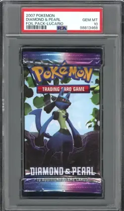 PSA 10 Gem 2007 Pokemon Diamond & Pearl Base Palkia & Lucario Booster Packs - Image 3