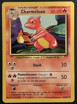 Pokemon TCG - Charmeleon - 24/102 - Uncommon Unlimited - Base Set - Image 1
