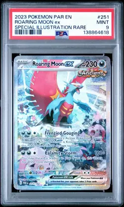 Roaring Moon EX 251/182 Special Illustration Rare Pokemon PSA 9 PAR EN 2023 TCG - Image 1